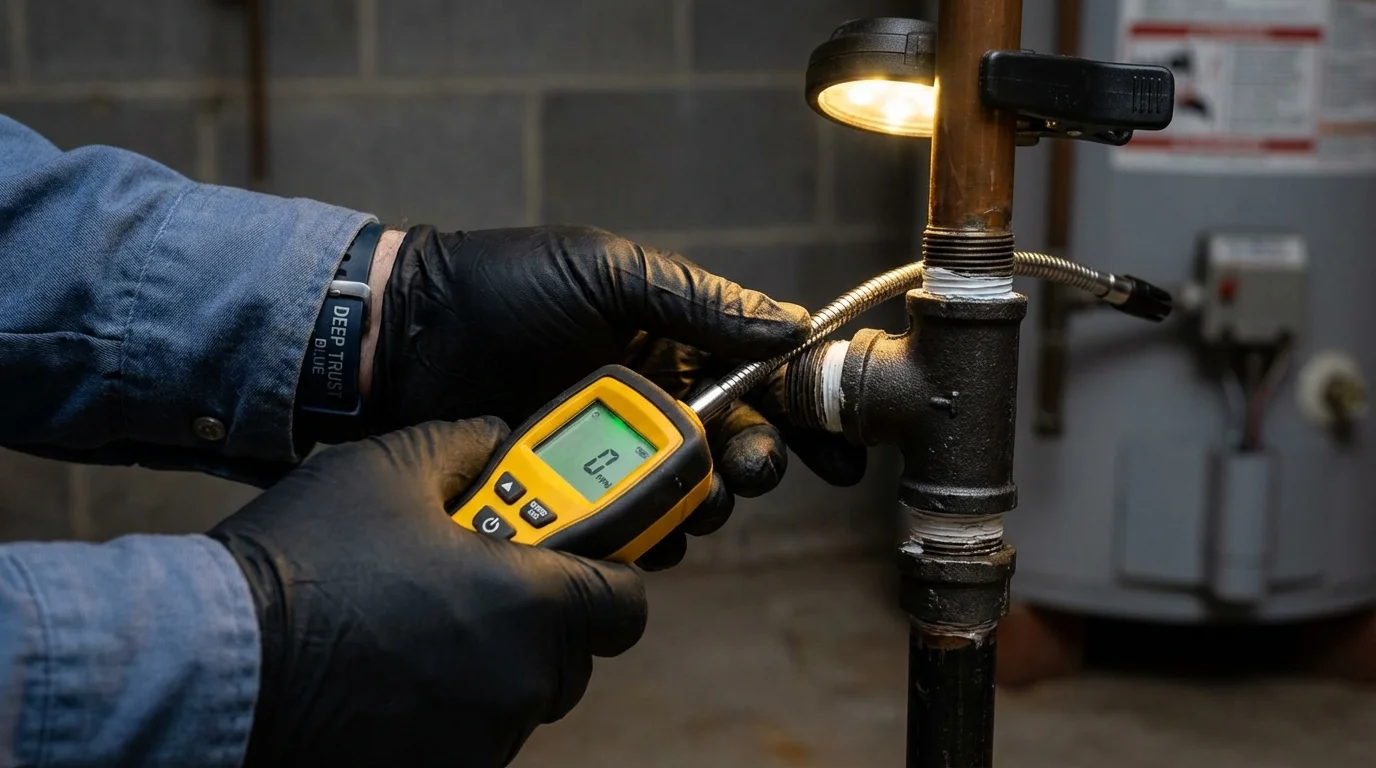 Gas leak detection with electronic sniffer by Johns Plumbing LLC in Chandler